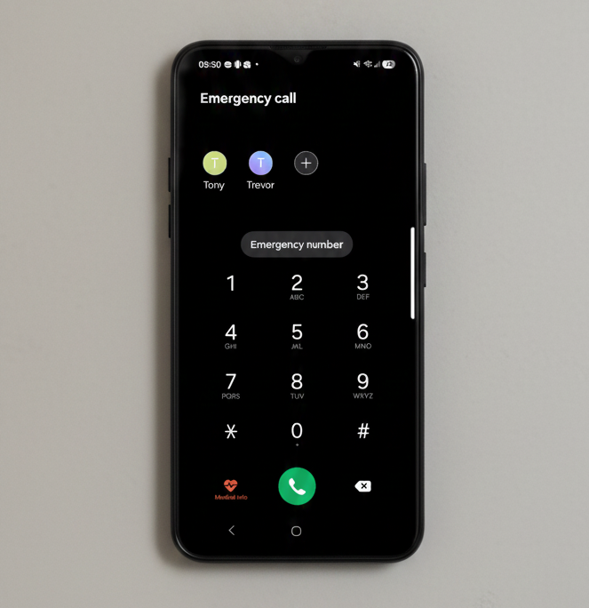 Storing emergency contacts in your phone