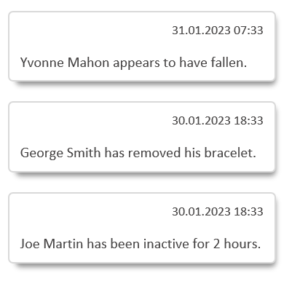 Sample app notifications.