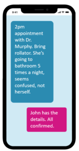 Driver instructions for visit to the doctor.